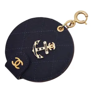 Pre-owned CHANEL Wool Small Leather Goods Coco Mark Paris Hamburg Mirror