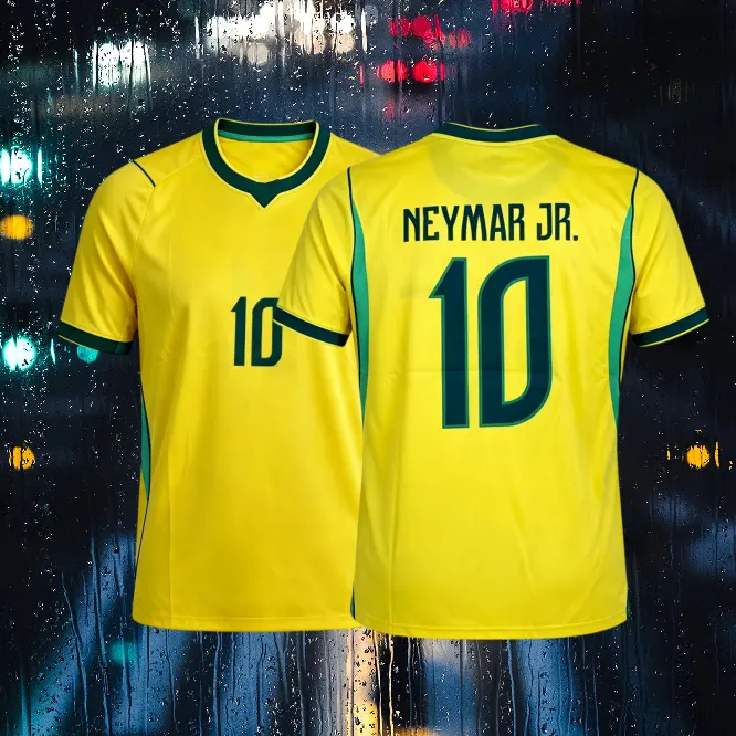 2026 New Home Yellow Away Blue No.10 Neymar Vinicius No.11 Raphinha Short-Sleeved Soccer Jerseys