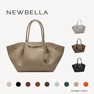 NEWBELLA Marella Collapsible Top Handle Tote Bag - Women's Elegant PU Leather Purse, Detachable Charm, Magnetic Closure, 23.6"x12.6"x5.5"x11", Mothers Day Gift, Mom Gift, Work Bags for Women, Summer Everyday Tote Bags