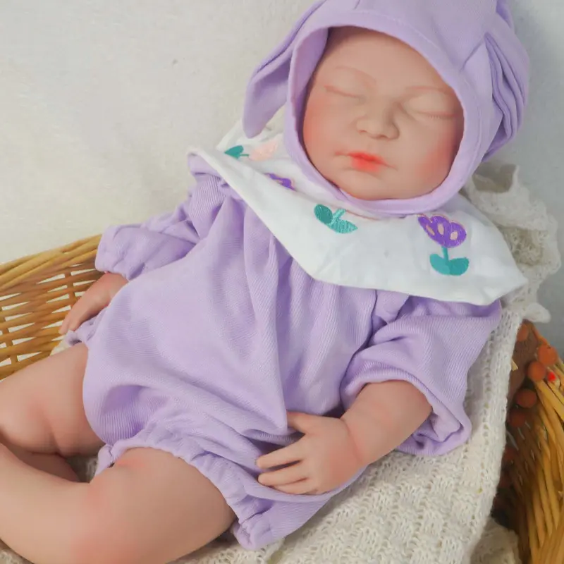 FunCuddle NO.13 Full Body Silicone Newborn Soft Doll - Girl - 20.27-in BPA-Free, True Infant Weight, Bottle-Compatible, Baby Dolls Clothes Compatible, for 4-6 Years Girls' Birthdays & Child Development