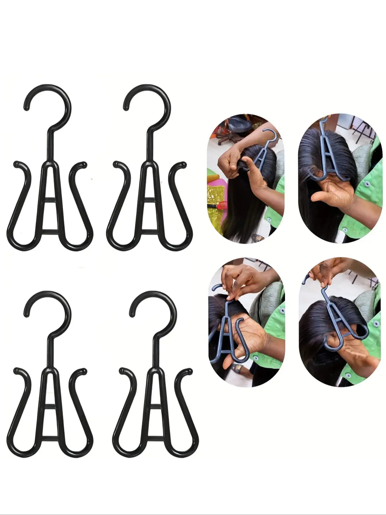 4pcs/set Minimalist Hair Wig Hooks, Versatile Durable Hair Wig Holder, Fashionable Hair Wig Tool for Daily Use
