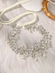 Elegant Bride Headpiece with Faux Pearls and Rhinestones, Fashion Accessory for Wedding Ball, Stylish Bridal Hair Ornament Tiaras