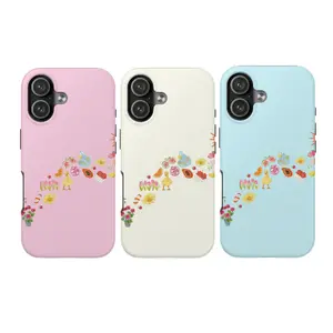 Pastel Duck Cottagecore Phone Case – Cute Duck Floral Fruit Pattern, Spring Aesthetic iPhone Case for iPhone 17 16 15 14 13 11 Pro Max, Soft Minimal Design, Trendy Gift for Her & Him