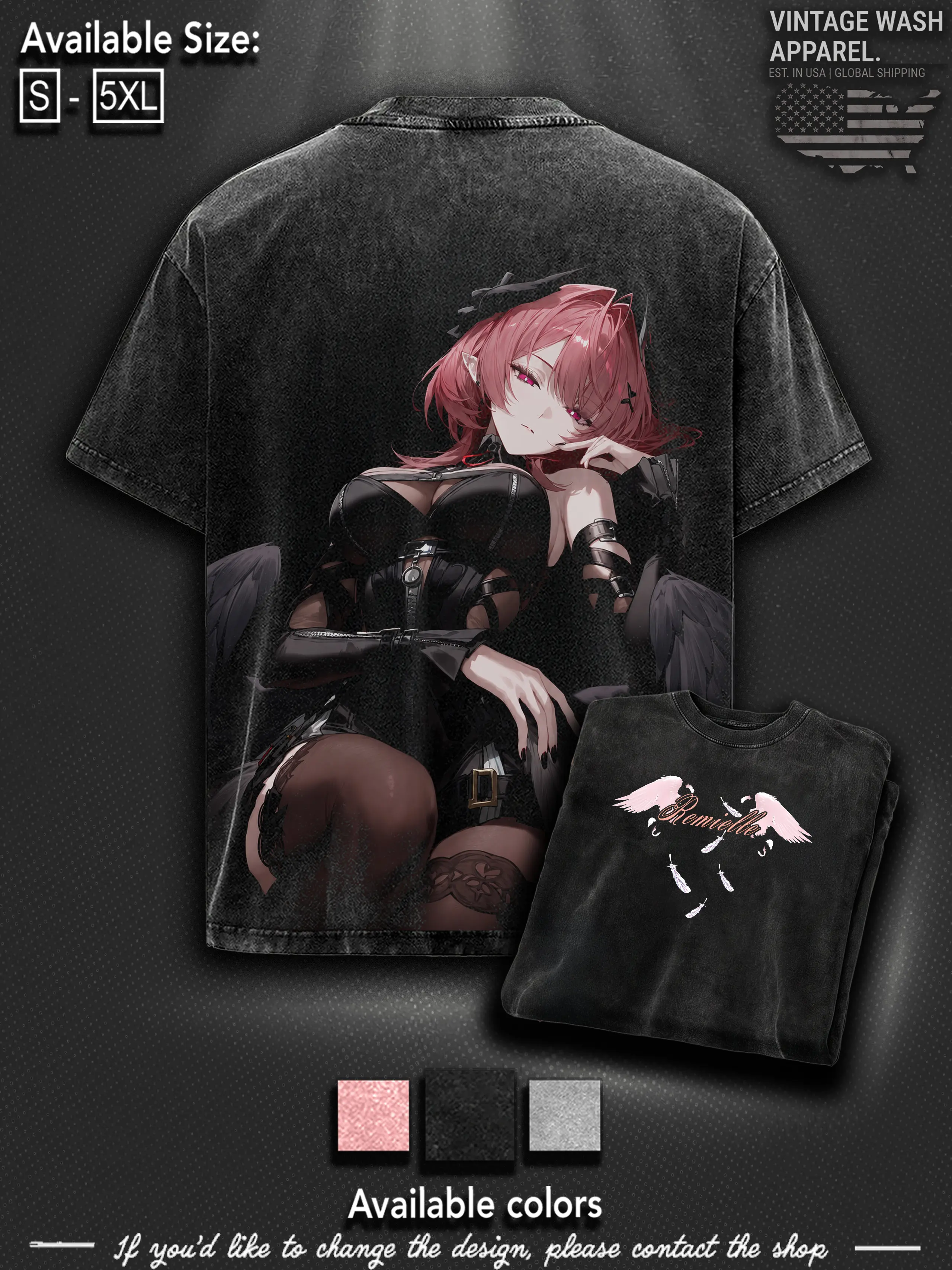 Zenless Zone Zer0 Remielle Dan   Character Game Shirt, ZZZ Game Oversized Cotton Casual Top for Men, Menswear Crewneck Tshirt Breathable Classic