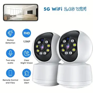 [1080P] 1080P Full HD Security Camera with Full-Color Night Vision, Two-Way Audio, Motion Detection, and Tracking Recording, Remote Control via Mobile App, Nanny Monitoring, and Safety Surveillance for Family and Pets，2Pcs