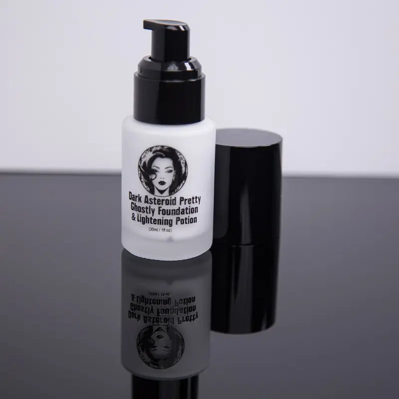 Ghostly Foundation & Lightening Potion by Dark Asteroid Pretty - full coverage cosmetic, breathable coverage, white foundation, trad goth looks & more Gentle Makeup