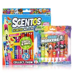 Scentos Scented Markers and Watercolor Pens Set for Kids – Non Toxic Washable Art Supplies
