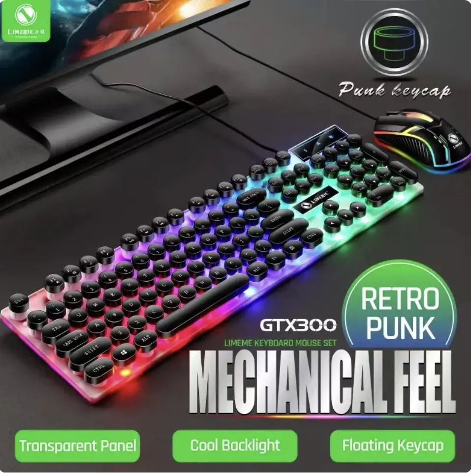Lighting USB Wired Keyboard Desktop Laptop Luminous Keyboard Mouse Set Office Game Keyboard Mouse