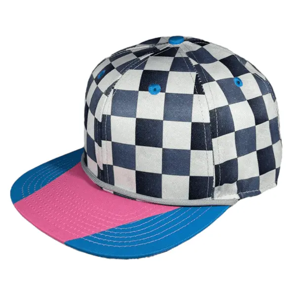 All Checkers Snapbacks | 58cm 6-Panel Snapback Hats | Classic Checkered Patterns | Multiple Colorways Available | Adjustable Streetwear Caps by Double Portion Supply
