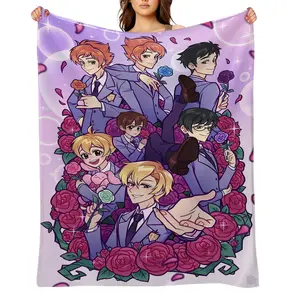 ouran-high-school-host-club-Flannel Throw Blanket for Girls Boys- Ultra Soft, Anti-Shrink & Wrinkle-Resistant ,Quick-Dry, Machine Washable Cozy Throw ,Perfect Gift for Kids Adults A-62