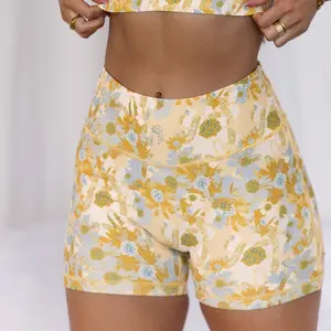 SILVERWIND Tesoro High-waisted Bike Shorts,Made from recycled plastic bottles, Designer Creation, Casual Comfort Ladies Daily Athletic Running Gym Yoga Pilates Cycling Outdoors Shorts, Sporty Skinny Seamless Belly Control Fresh Color Patterned Pants