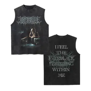 Lorna Shore Band Unisex Vintage Washed Cotton Vest, Retro Band Print Sleeveless Shirt, Casual Regular Fit, Perfect Boyfriend Gift