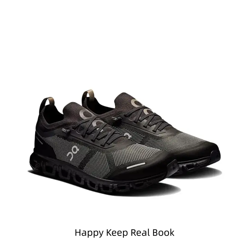 Black Breathable Mesh Cushioned Running Shoes, Modular Hollow Outsole with Minimalist Streamlined Upper Design