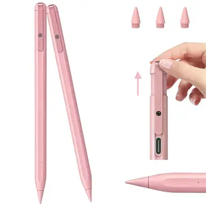 MEKO Pink 1pcs Stylus Pen for iPad Pencil USB-C, 13 mins Fast Charging, Compatible with iPad 6/7/8/9/10, Air 3/4/5, Mini 5/6, Pro12.9&11", Magnetic Adsorption, Tilt Sensitivity, LED Indicator