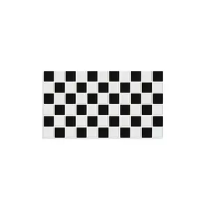 GLASS TILE DECORATIVE TRAY - Black & White Checkered