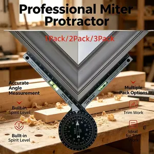 360° Rotating Angle Finder for Woodworking, High Precision Protractor, Woodworking Square Protractor for Table Saw, Baseboard Cutting, Home Renovation Tools, Measuring Ruler