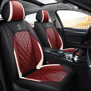 Full Coverage Car Seat Cover Comfortable PU Leather, Car Seats Cover, All-Season Universal Seat Cushion, Fashion Personalized Car Accessories Decoration, Car Seat Protectors