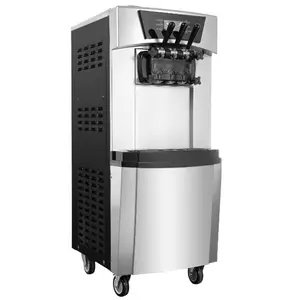 【GARVEE】2200W Commercial Soft Serve Ice Cream Machine - 8Gal/H High Output, 3-Flavor Mix & Auto-Clean for Cafes, Food Trucks, Snack Bars (LCD Display, 65dB Quiet)