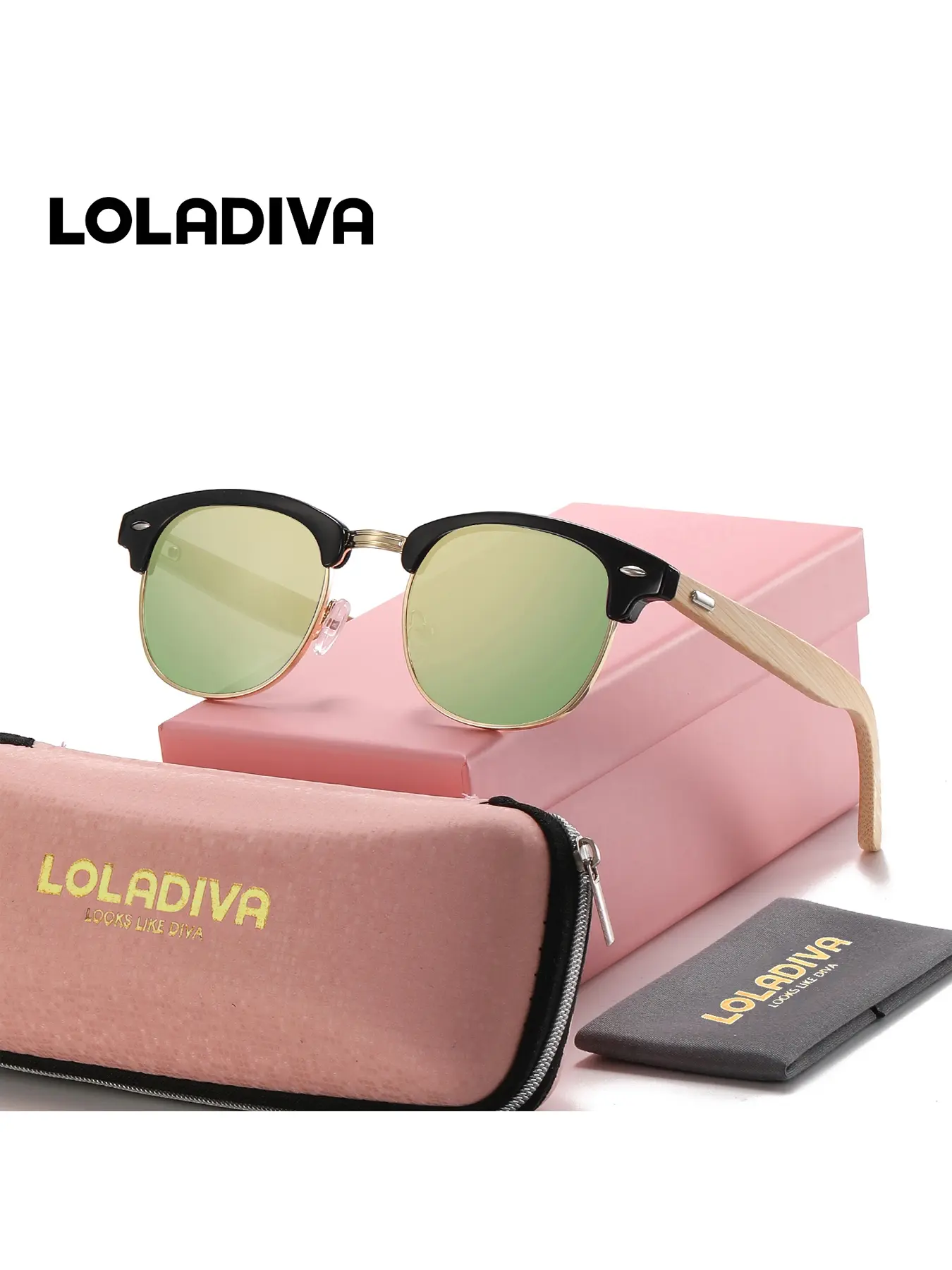LOLADIVA Unisex Meticulous Craftsmanship Full Frame Fashion Sunglasses Reflecting Taste Square Frame Sunglasses UV400