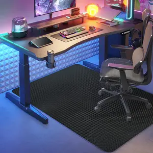 Gaming Chair Mat for Hardwood Floor, 48"x36" Office Chair Mat, PVC Computer Chair Mats, Easy Glide, Floor Protector for Rolling Chair-Black