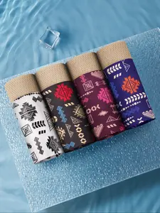 4pcs Summer Casual Men's Boxer Briefs, All Seasons Fitted Underwear, Soft Comfortable Fabric, XS-2xl Set, Perfect Gift