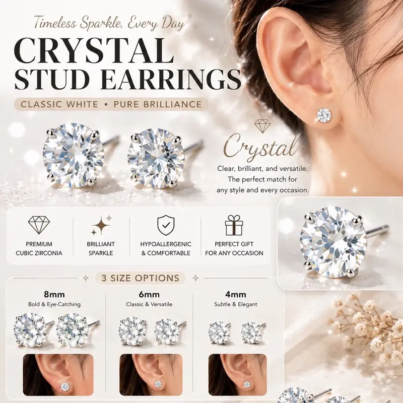 Crystal Stud Earrings Crystal Stud Earrings