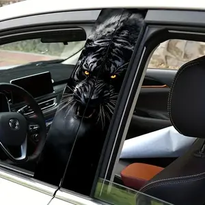 2-piece AHPAINTING Eyebrow Car Stickers - Killer Beast Pattern, Scratch resistant Vinyl Stickers Decal for Cars B-pillar Protection