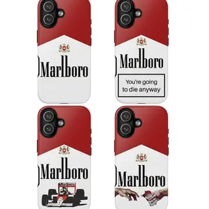 Marlboro Cigarette inspire Phone Case, Full Wrap Design Compatible with iPhone 17, 16, 15, 14, 13, 12, 11, X & Galaxy.