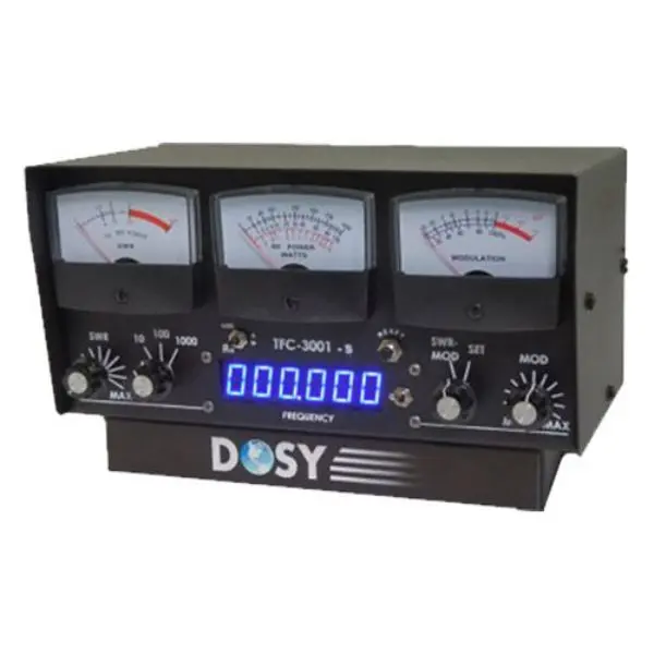 Dosy TFC3001S 3 ft Plug-In In-Line Wattmeter - 1.8 MHz to 50 MHz, 1000W, SWR, AM, USB, LSB Compatibility, Built-In Frequency Counter, Dosy Text Book Architecture