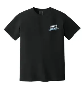 301Breakz T-Shirt - Black Cotton Tee with Logo Design Fitted Short Sleeve Crew Neck Casual Summer Menswear