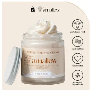 Amallow Whipped Beef Tallow Moisturizer for Face & Body | 100% Grass-Fed & Finished | Vitamins A, D, E & K | No Chemicals, GMOs or Toxins