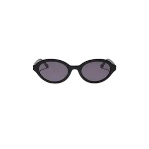 DIFF EYEWEAR X Rachael Kirkonnell 90s Oval Sunglasses in Black & Grey