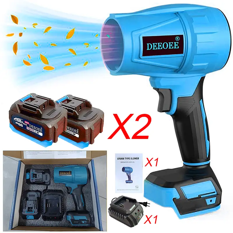 DEEOEE OutdoorFun Cordless Leaf Blower – Violent TurboFan, Brushless Pure Copper Motor Jet Fan with Battery, High-Power Air Duster & Handheld Dryer fo