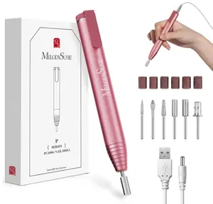 MelodySusie PocketNail Slim Ergonomic Pen-Shaped USB Nail Drill, PC100G 20000RPM Portable Electric File for All Manicure, Pedicure Nail Care, Shaping & Gel Removal at Home for Beginners