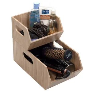 Bamboo Pantry Bins | Stackable 2-Piece Eco-Storage Set