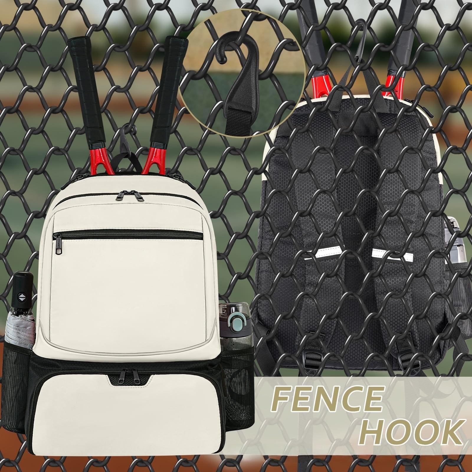 NEW Large Capacity Tennis Backpack Sports Racket Pack Holds 1-2 Tennis Rackets Outdoor Badminton Bag With Shoe Pocket Beige,Mother's Day Gift