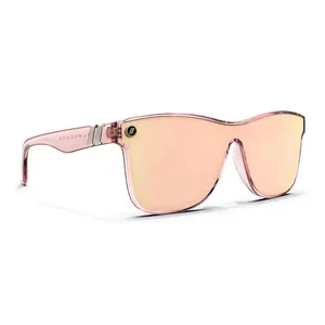 Blenders Eyewear Millenia X2 Citrus Blast Polarized Sunglasses Gloss Crystal Pink Frame Champagne Mirrored Lenses for Medium to Large Face Sizes