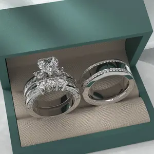 Wedding Ring Sets His And Hers Promise Ring Wedding Ring Sets His And Hers Couples Women 925 Sterling Silver Moissanite Man Wedding Band