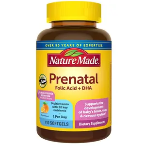 Nature Made Prenatal Vitamins for Women with Folic Acid + DHA, Prenatal Vitamin and Mineral Supplement for Daily Nutritional Support, 110 Softgels, 110 Day Supply