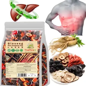 Ginseng Five Treasures Tea Kidney Tea, Natural Kidney Cleanse Tea for Women & Men, 6 Precious Ingredients Blend, Organic Chinese Herbal Teabags (50Pcs)