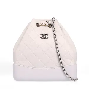 Pre-owned CHANEL Calfskin Backpacks Gabrielle Quilted Chain White 55782764 kh hz