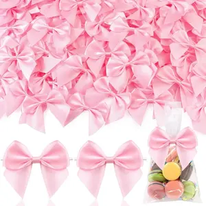50pcs Fabric Bows for Crafts, Cute Satin Ribbon Bows for Clothes Ornaments, Perfect for Party Decor, Gift Decoration & DIY Embellishments