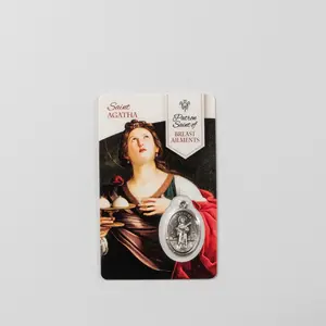 St. Agatha Prayer Card with Medal – Patron Saint of Breast Ailments