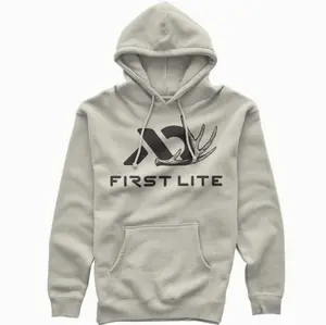 First Lite Whitetail Shed Logo Hoodie, Mens Hunting Pullover, Outdoor Performance Hoodie, Warm Cold Weather Apparel, Comfortable Gear For Hunters ZD8OG