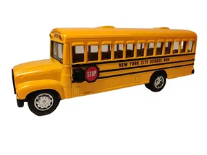 KINSMART 6.5 Inches New York City School Bus Die Cast Pull Back Toy Car with Openable Doors Educational Toy for Kids diecast cars
