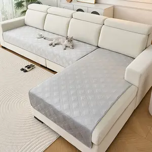 2pc modern geometric L-shaped sofa cover durable, pet-friendly sofa protective cover quilted design-machine washable, suitable for segmented sofas, sofa protective cover/modern style/ultrasonic embossing, sofa protective cover