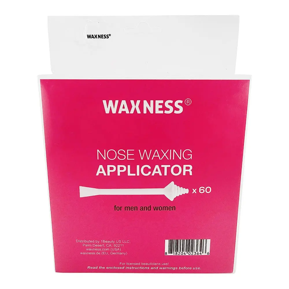 WAXNESS Nose Wax Applicators for Hair Removal, 60 Count Single-Use Spatulas for Easy At-Home Body Care, Nose Hair Removal Waxing, Single-Use Tips
