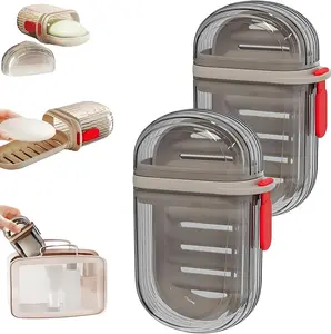 Travel Soap Case Transparent Leakproof Soap Container with Lid Portable Bar Soap Holder for Traveling Bathroom Shower Gym School Camping Vacation Outdoor