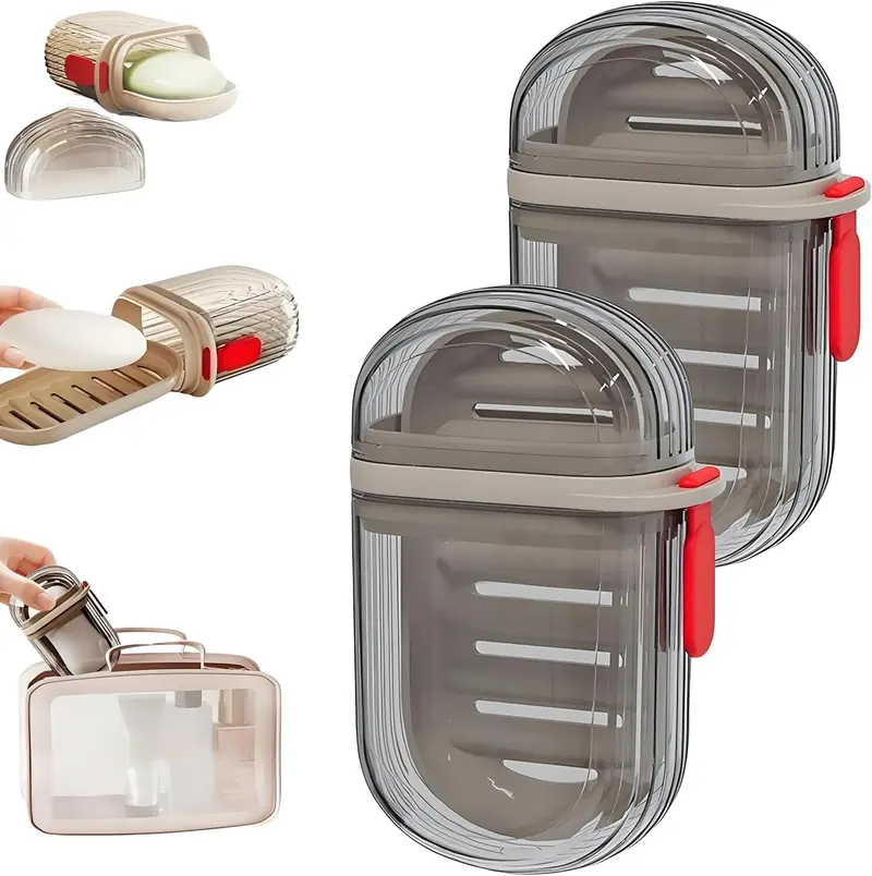 Travel Soap Case Transparent Leakproof Soap Container with Lid Portable Bar Soap Holder for Traveling Bathroom Shower Gym School Camping Vacation Outdoor