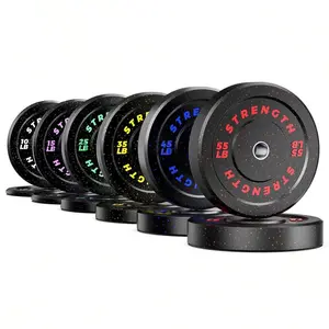 GIKPAL 2-Inch Weight Plates, Durable Rubber - Low Noise & Floor Protection - Quick Identification, 10lb To 55lb Weights - Ideal For Weightlifting & CrossFit